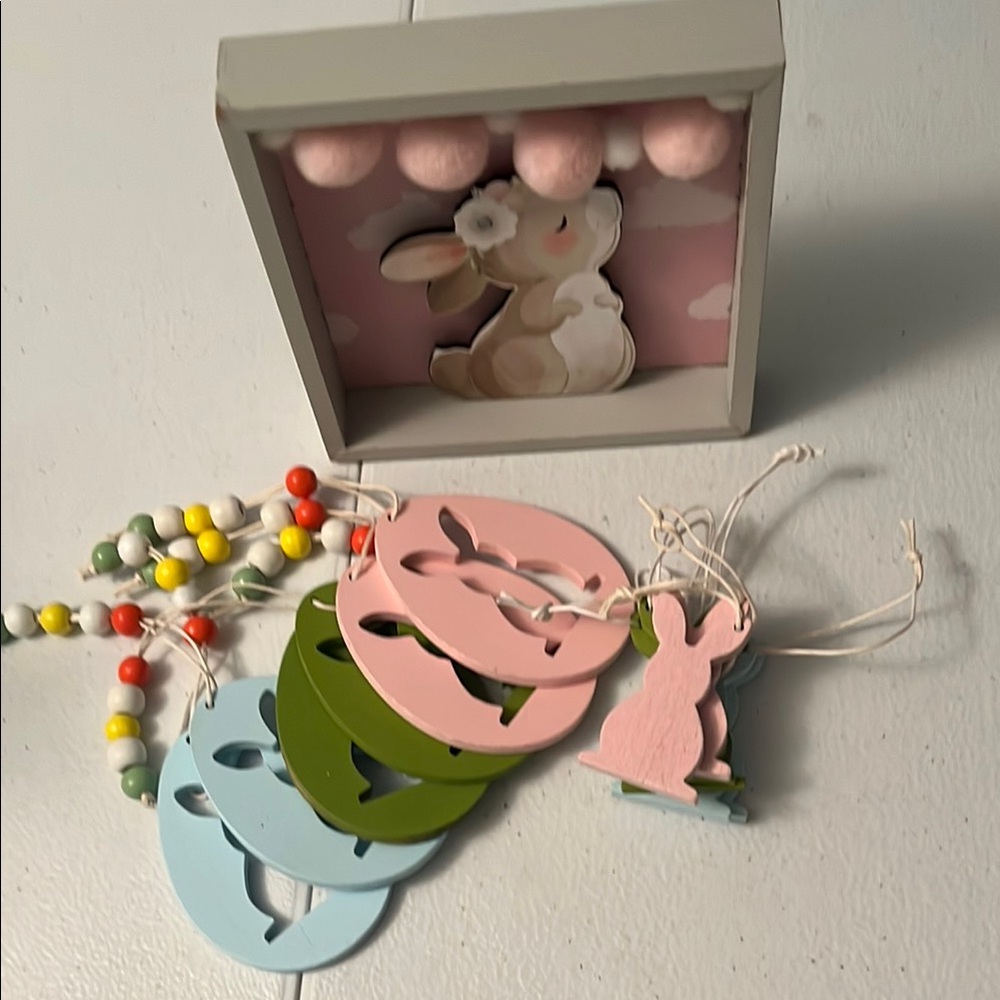 Colorful Bunny Wall Decor Set